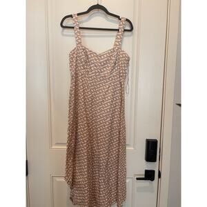Du Paradis Asymetrical Hem Dress Brown White Large